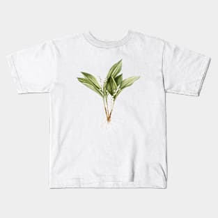 Vintage Lily of the Valley Botanical Illustration Kids T-Shirt